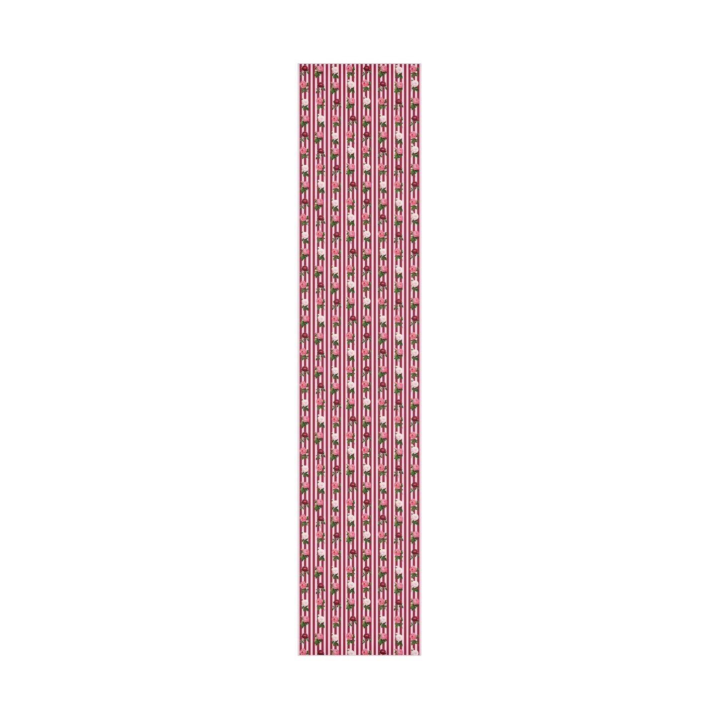 Vintage Roses & Stripes Valentine's Wrapping Paper