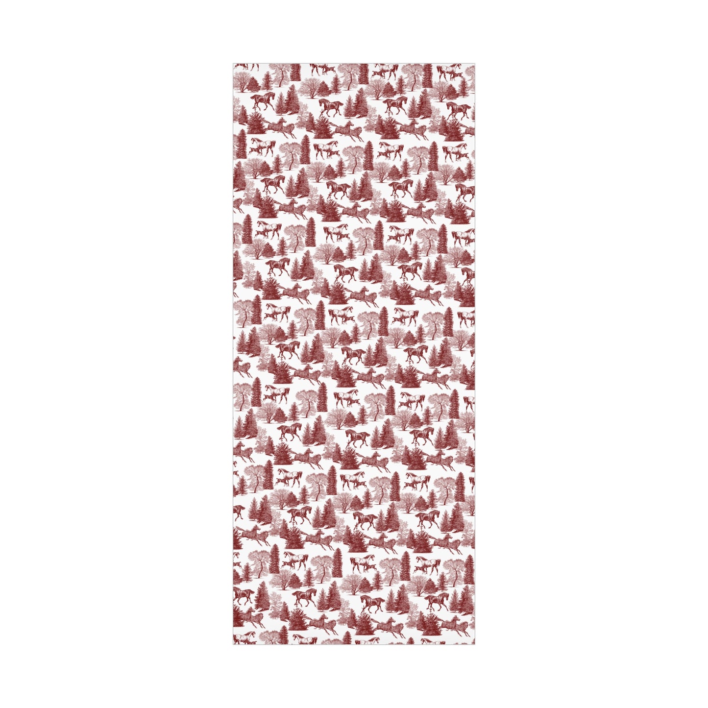 Burgundy Christmas Equestrian Toile