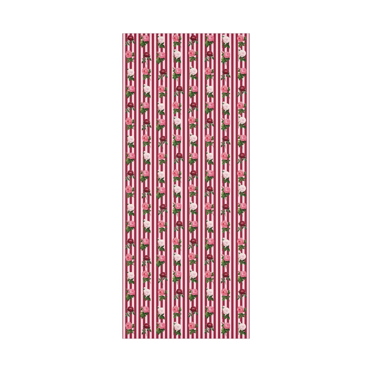 Vintage Roses & Stripes Valentine's Wrapping Paper