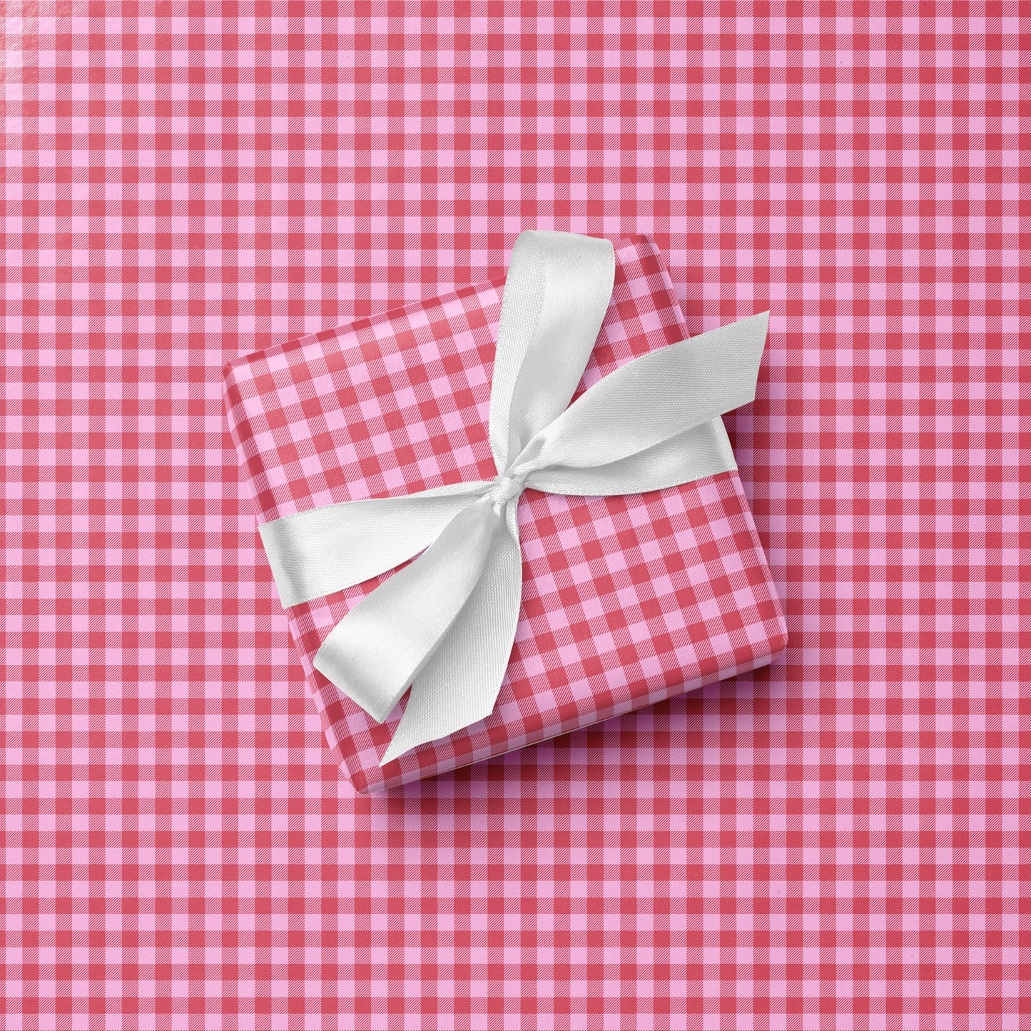 Pink & Red Gingham Valentine's Wrapping Paper