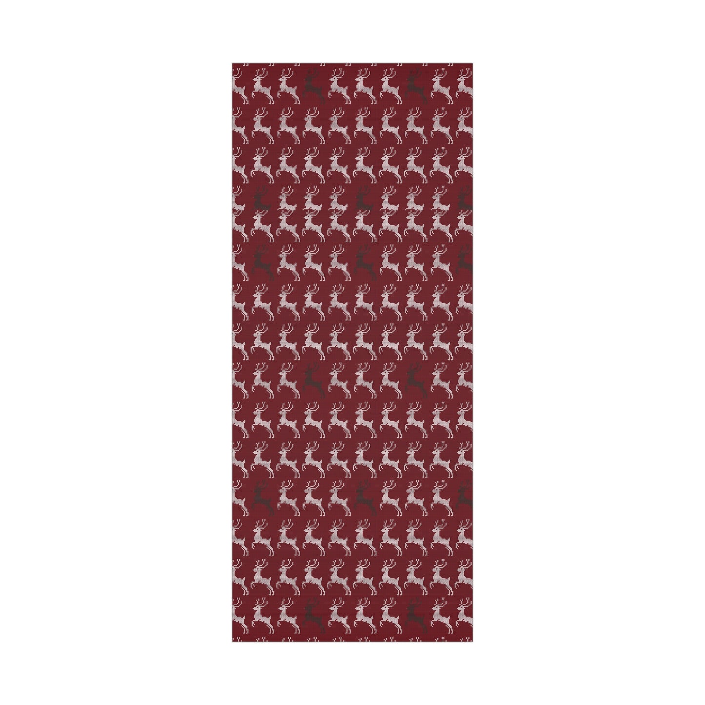 Rudolph Knit Print Wrapping Paper - Burgundy