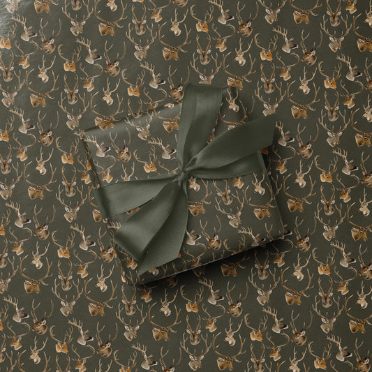 Green 'Oh Deer' Christmas Wrapping Paper